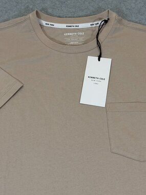Kenneth Cole New York Men's Short Sleeve Pocket Tee Medium Taupe Stretch NWT